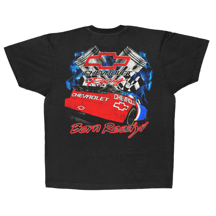 Black t-shirt with Chevrolet graphic and 'Bon Ready!' text
