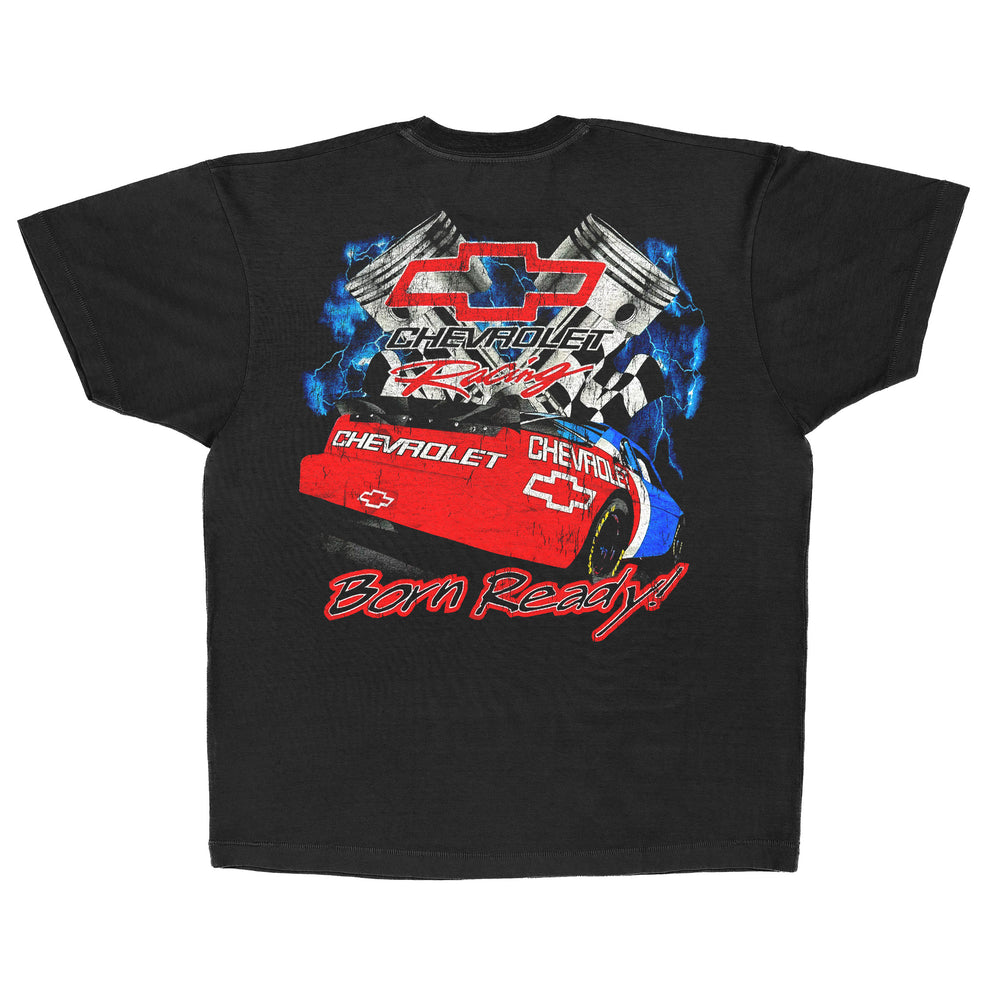 Black t-shirt with Chevrolet graphic and 'Bon Ready!' text